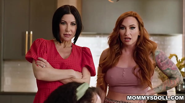 Stepmoms Sophia Locke and Brooke Barclays joining in for a punishment fueled but fun foursome with their stepdauhgters Alexis Tae and Chloe Surreal