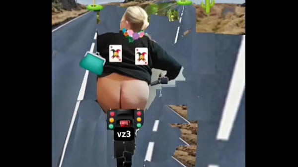 Bottomless shemale Nudister  riding a motorcycle #22