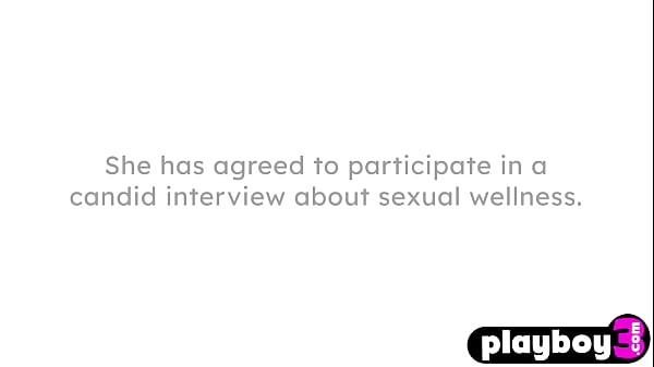 Petite teen enjoys hot masturbation after sexy interview for the Playboy